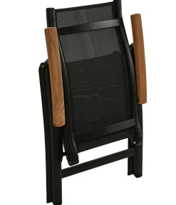 Dehner Balkonmöbel Aluminium|Gartenstühle Aluminium - Klappsessel Chicago Wood Schwarz