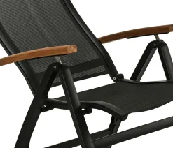 Dehner Balkonmöbel Aluminium|Gartenstühle Aluminium - Klappsessel Chicago Wood Schwarz