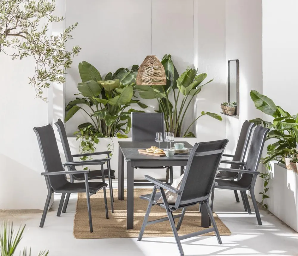 Dehner Gartenstühle Aluminium|Klappstühle - Klappsessel Cleveland, Dunkelgrau
