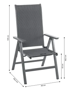 Dehner Gartenstühle Aluminium|Klappstühle - Klappsessel Cleveland, Dunkelgrau