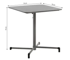 Dehner Beistelltische|Klapptische - Klapptisch Chicago, ca. B70/H74/T70 cm Grau