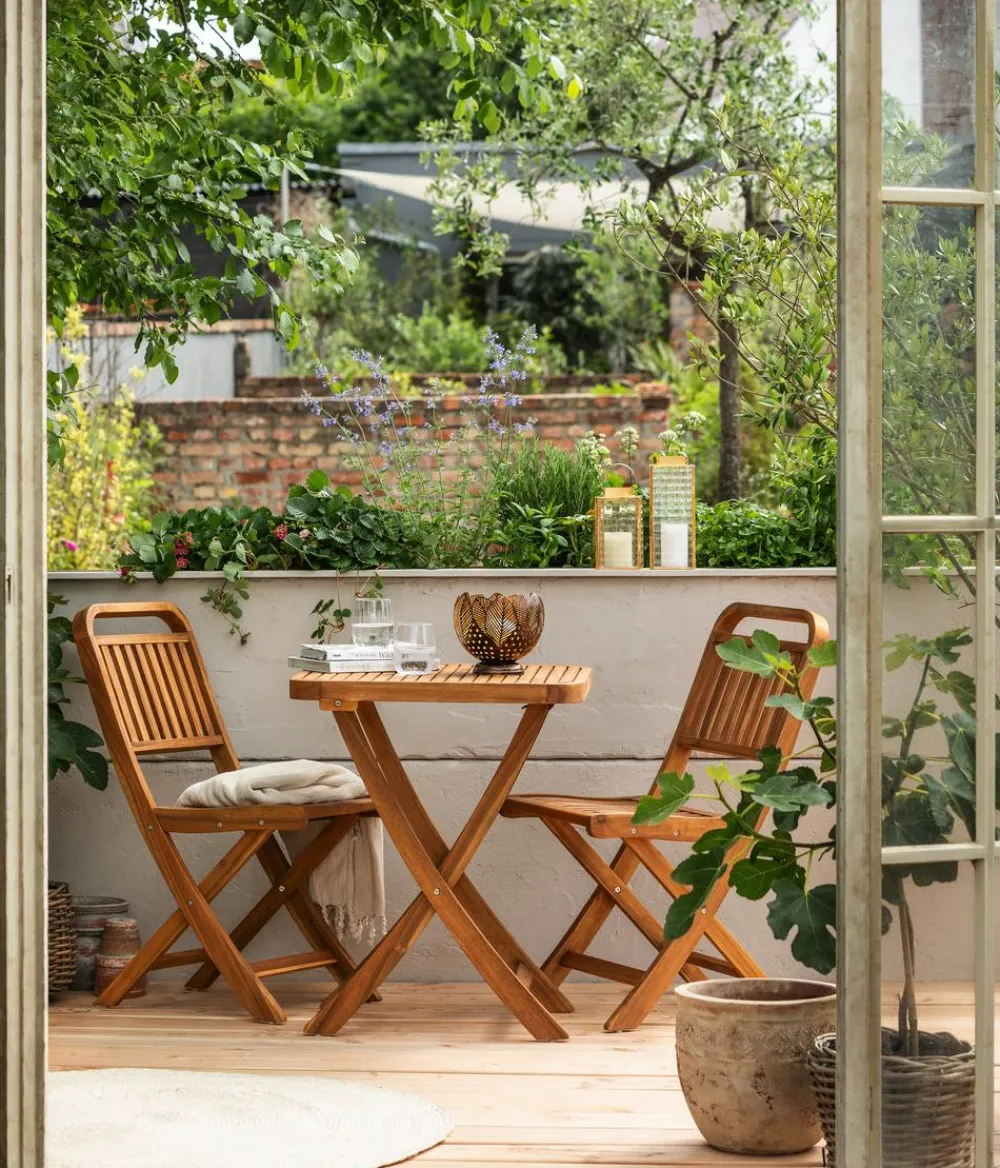 Dehner Balkontische|Balkontische - Klapptisch Lima, ca. B60/H73/T60 cm Natur