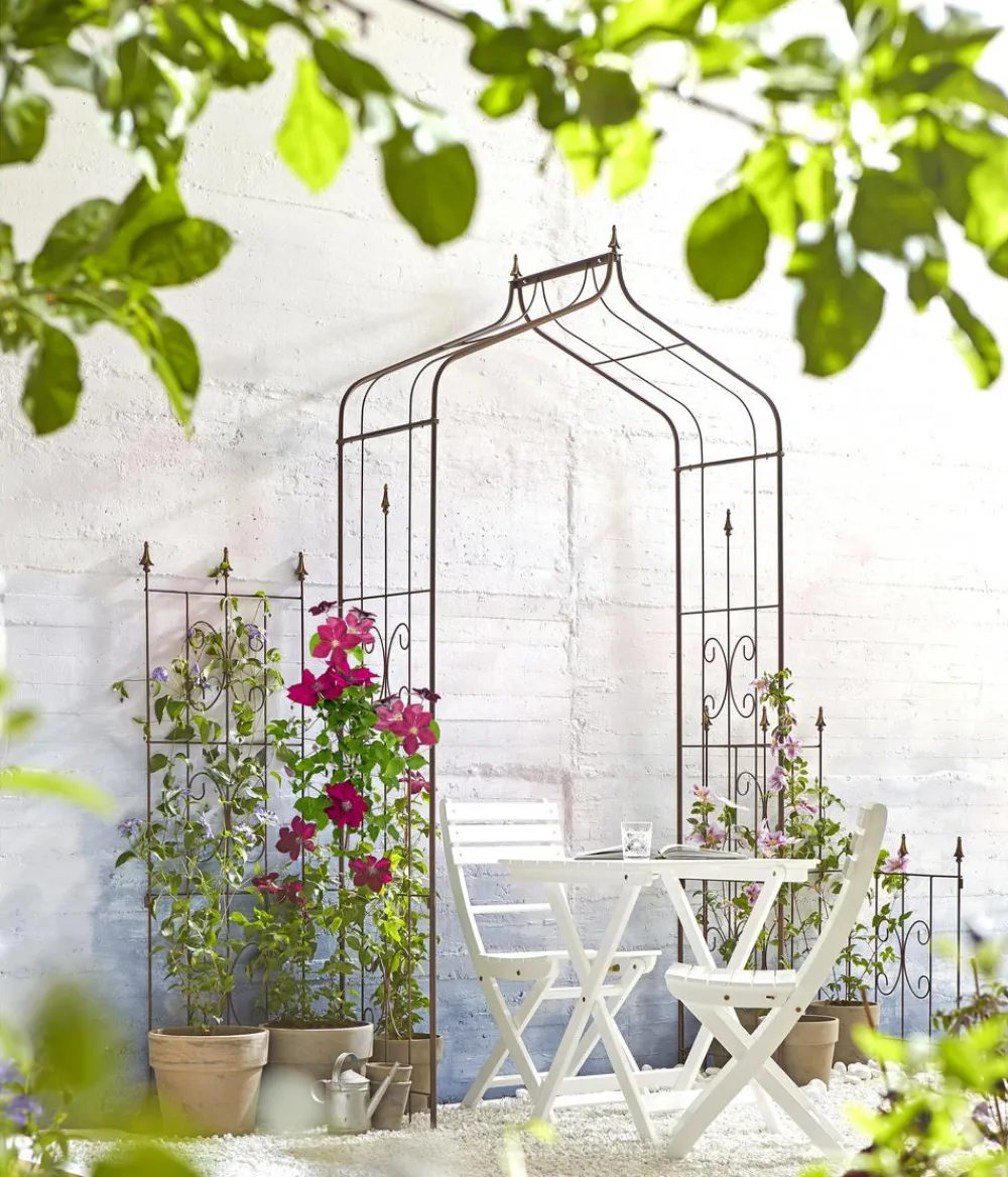Dehner Rankgitter & Obelisken - Kombi-Spalier Clematis, rost/ Gold