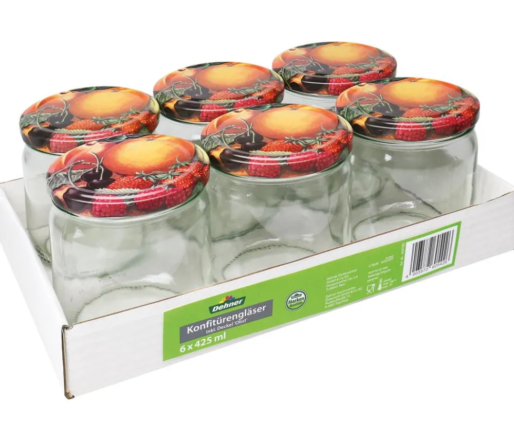 Dehner Einkochautomaten & Zubehör - Konfitürenglas, 425 ml, 6er-Set