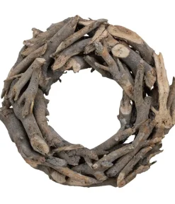 Dehner Kränze & Pflanzendeko - Kranz Wood, ca. Ø40 cm Natur