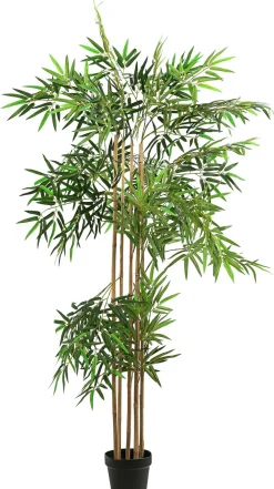 Dehner Kunstpflanzen - Kunstpflanze Bambus im Topf, ca. H160 cm Grün