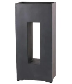 Dehner Kunststein-Pflanzkasten Dubai, rechteckig Dunkelgrau