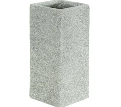 Dehner Blumentöpfe & Übertöpfe - Kunststein-Pflanzvase Rock, quadratisch, grau Hellgrau