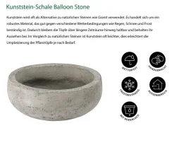Dehner Kunststein-Schale Balloon Stone, Grau Discount