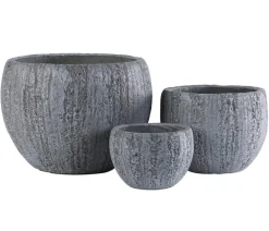 Dehner Blumentöpfe & Übertöpfe - Kunststein-Topf Belfast, bauchig, Grau