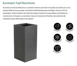 Dehner Blumentöpfe & Übertöpfe > Kunststein-Topf Manchester, quadratisch