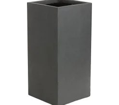 Dehner Blumentöpfe & Übertöpfe - Kunststein-Topf Manchester, quadratisch Dunkelgrau