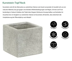 Dehner Blumentöpfe & Übertöpfe > Kunststein-Topf Rock, quadratisch,