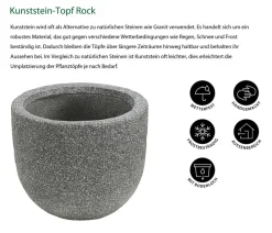 Dehner Blumentöpfe & Übertöpfe > Kunststein-Topf Rock, rund,
