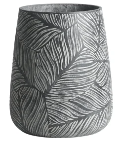 Dehner Blumentöpfe & Übertöpfe - Kunststein-Vase Stanca, rund Dunkelgrau