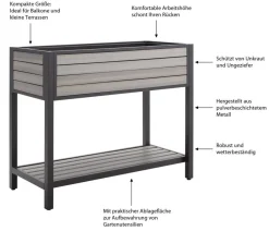Dehner Kunststoff-Balkonhochbeet Houston Grau