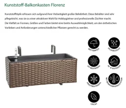 Dehner Pflanzkübel & Blumenkästen > Kunststoff-Balkonkasten Florenz, rechteckig,