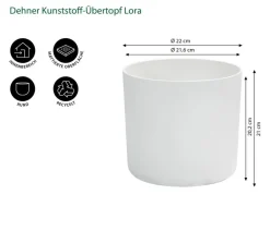 Dehner Blumentöpfe & Übertöpfe > Kunststoff-Übertopf Lora, rund