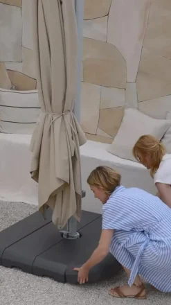 Dehner Schirmständer - Kunststoff-Beschwerung für Sonnenschirm-Bodenkreuz, 4-teilig Dunkelgrau