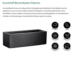 Dehner Pflanzkübel & Blumenkästen > Kunststoff-Blumenkasten Palermo, ca. B80/H27/T30 cm