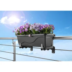 Dehner Mehr Blumentopfzubehör > Kunststoff-Blumenkastenhalter, anthrazit