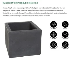 Dehner Pflanzkübel & Blumenkästen|Blumentöpfe & Übertöpfe > Kunststoff-Blumenkübel Palermo, quadratisch