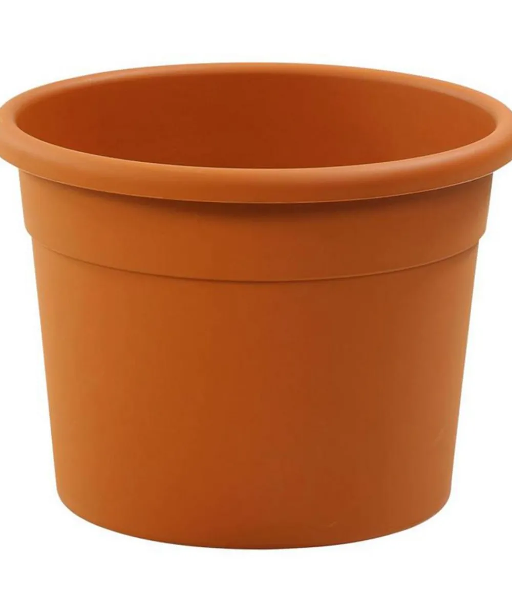 Dehner Blumentöpfe & Übertöpfe - Kunststoff-Blumentopf Cylindro XXL, rund Terrakotta