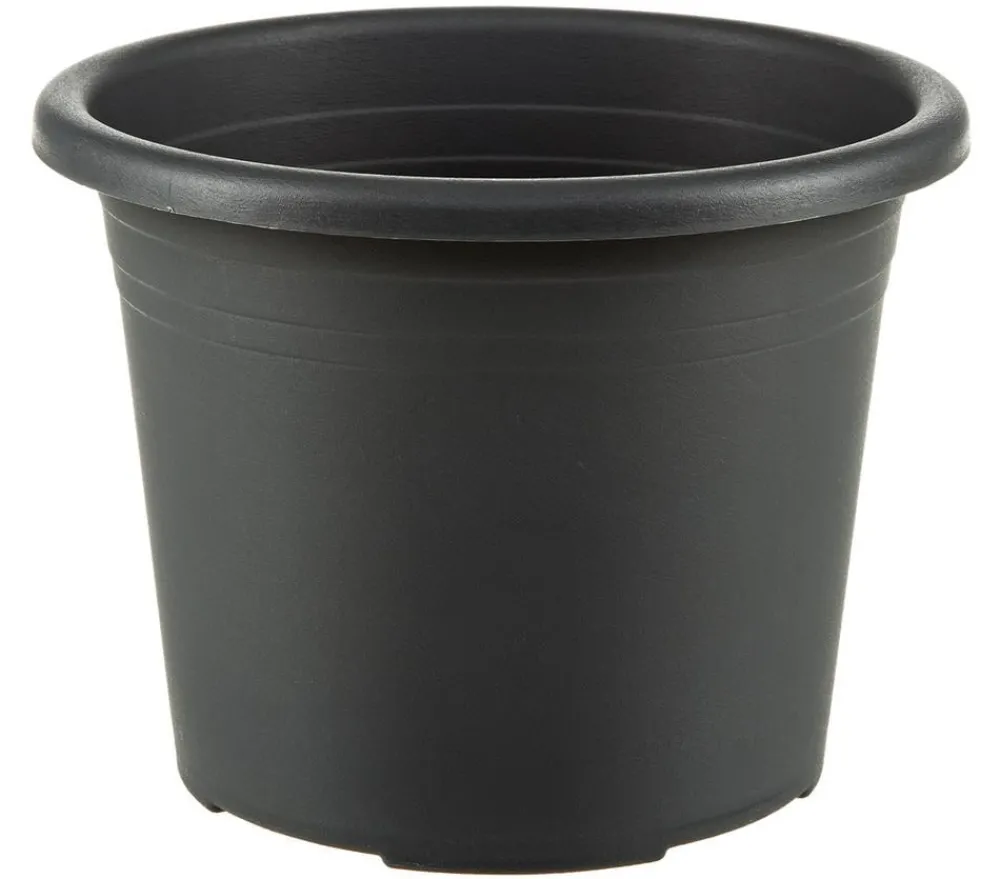 Dehner Kunststoff-Blumentopf Cylindro, rund Anthrazit Hot