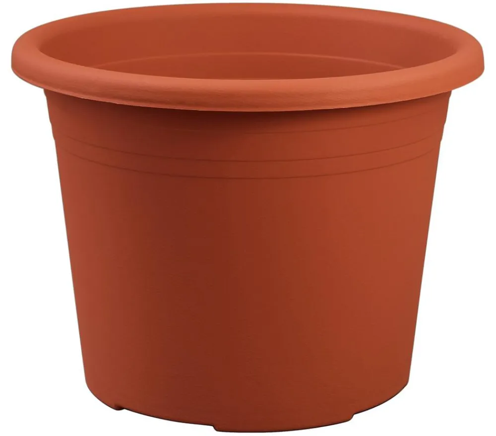 Dehner Kunststoff-Blumentopf Cylindro, rund Terrakotta Discount