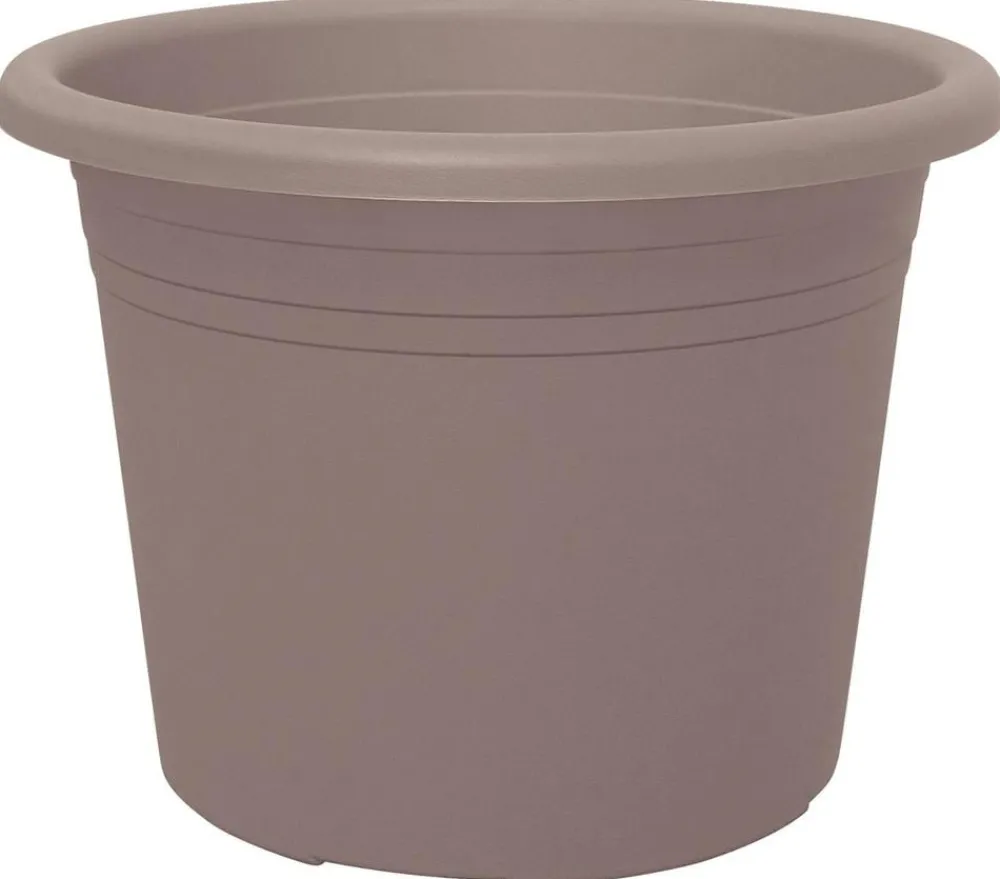 Dehner Kunststoff-Blumentopf Cylindro, rund Taupe Sale