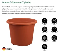 Dehner Blumentöpfe & Übertöpfe - Kunststoff-Blumentopf Cylindro, rund Terrakotta