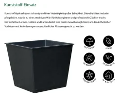 Dehner Kunststoff-Einsatz, eckig, Schwarz Best