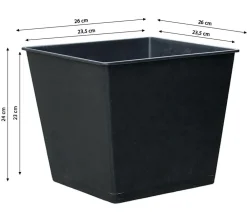 Dehner Blumentöpfe & Übertöpfe - Kunststoff-Einsatz, eckig, Schwarz
