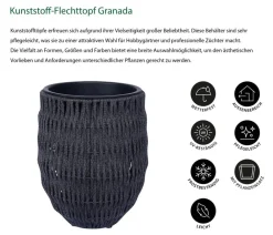 Dehner Blumentöpfe & Übertöpfe > Kunststoff-Flechttopf Granada, rund,
