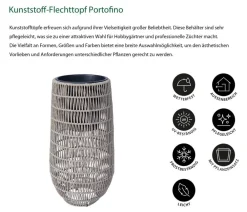 Dehner Blumentöpfe & Übertöpfe > Kunststoff-Flechttopf Portofino, rund, braun