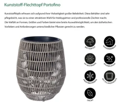 Dehner Kunststoff-Flechttopf Portofino, rund, braun Best