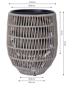 Dehner Blumentöpfe & Übertöpfe - Kunststoff-Flechttopf Portofino, rund, braun