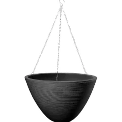 Dehner Kunststoff-Hängeampel San Diego, rund, , ca. Ø33/H25 cm Dunkelgrau Online