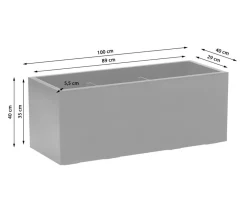 Dehner Pflanzkübel & Blumenkästen > Kunststoff-Kasten Kebe, rechteckig, ca. B100/H40/T40 cm