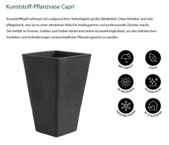 Dehner Vasen|Blumentöpfe & Übertöpfe > Kunststoff-Pflanzvase Capri, konisch, anthrazit, ca. B35/H55/T35 cm