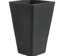 Dehner Vasen|Blumentöpfe & Übertöpfe > Kunststoff-Pflanzvase Capri, konisch, anthrazit, ca. B35/H55/T35 cm