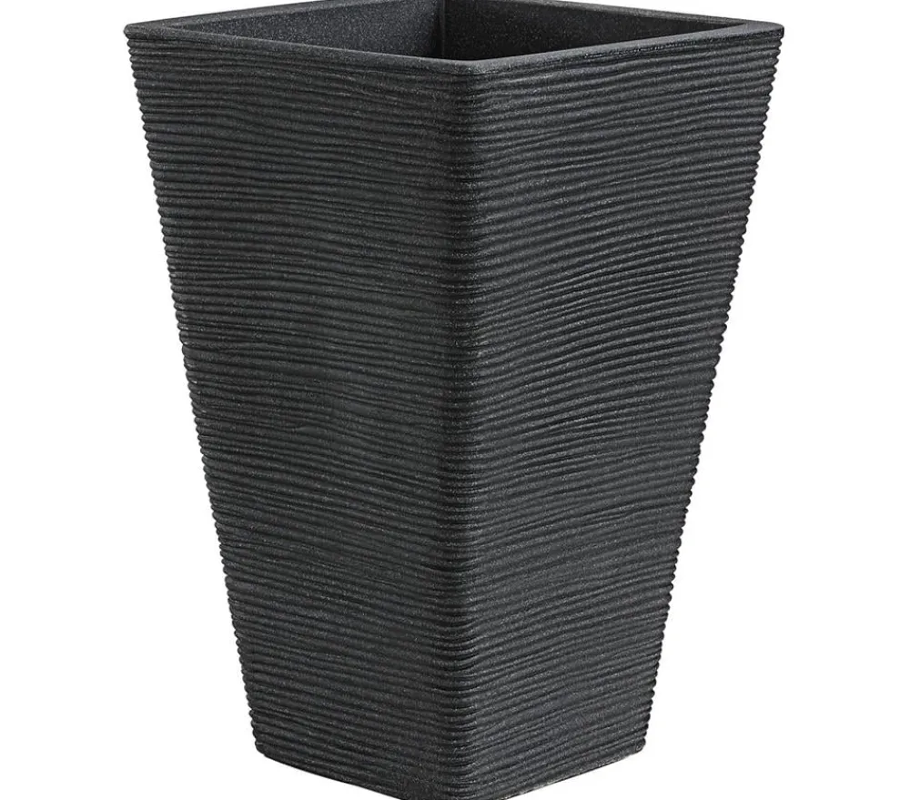 Dehner Vasen|Blumentöpfe & Übertöpfe > Kunststoff-Pflanzvase Capri, konisch, anthrazit, ca. B35/H55/T35 cm