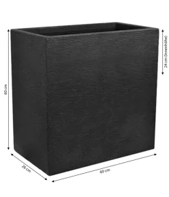 Dehner Pflanzkübel & Blumenkästen > Kunststoff-Raumtrenner Palermo, rechteckig, anthrazit, ca. B60/H60/T26 cm