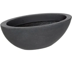 Dehner Blumenampeln & -Schalen > Kunststoff-Schale Miami, oval, anthrazit, ca. B52/H20/T23 cm