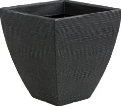 Dehner Blumentöpfe & Übertöpfe - Kunststoff-Topf Capri in Riffeloptik, konisch, anthrazit, ca. B40/H42/T40 cm Dunkelgrau