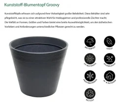 Dehner Pflanzkübel & Blumenkästen|Blumentöpfe & Übertöpfe > Kunststoff-Topf Groovy, konisch,
