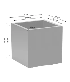 Dehner Blumentöpfe & Übertöpfe > Kunststoff-Topf Kebe, quadratisch, ca. B40/H40/T40 cm