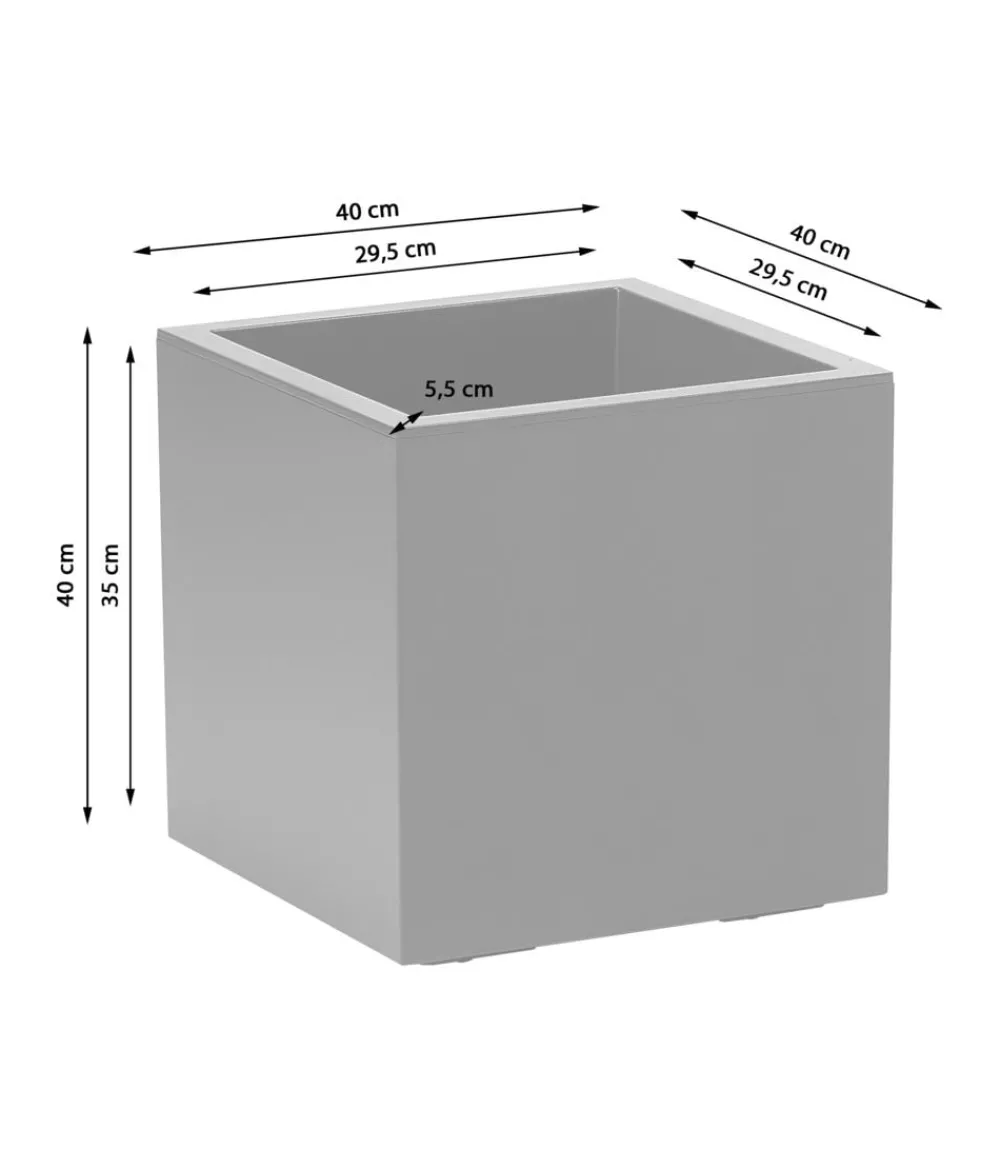 Dehner Blumentöpfe & Übertöpfe > Kunststoff-Topf Kebe, quadratisch, ca. B40/H40/T40 cm