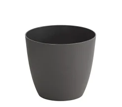 Dehner Blumentöpfe & Übertöpfe - Kunststoff-Topf Mila, konisch Dunkelgrau