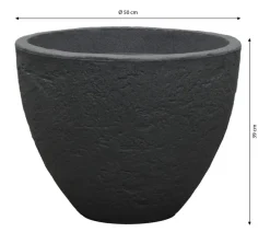 Dehner Blumentöpfe & Übertöpfe - Kunststoff-Topf Stone, konisch, anthrazit Dunkelgrau